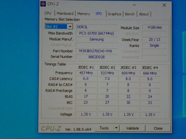 メモリ サーバーパソコン用 低電圧 1.35V Samsung PC3L-10600R(DDR3L-1333R) ECC Registered 4GBx4枚 合計16GB 起動確認済みです④_画像7