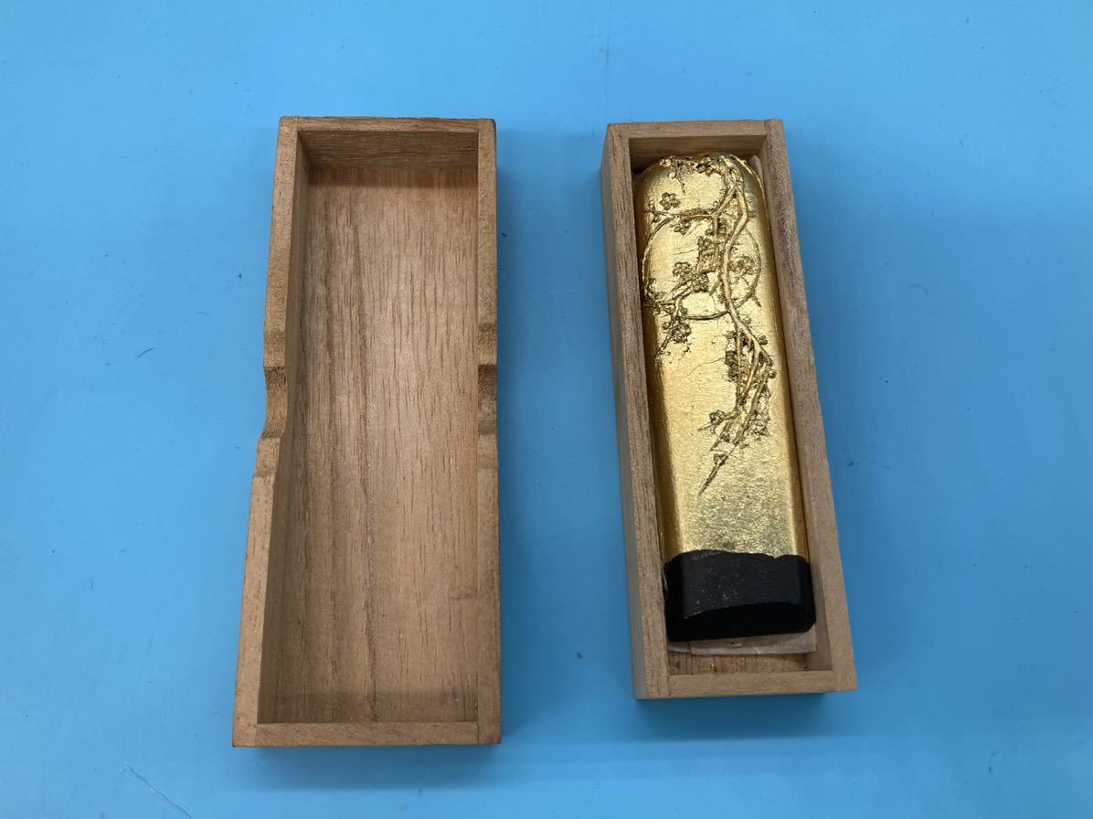 A7763O126】青墨寒月梅花寒月照梅花墨古墨栄寿堂書道書道道具※現状品