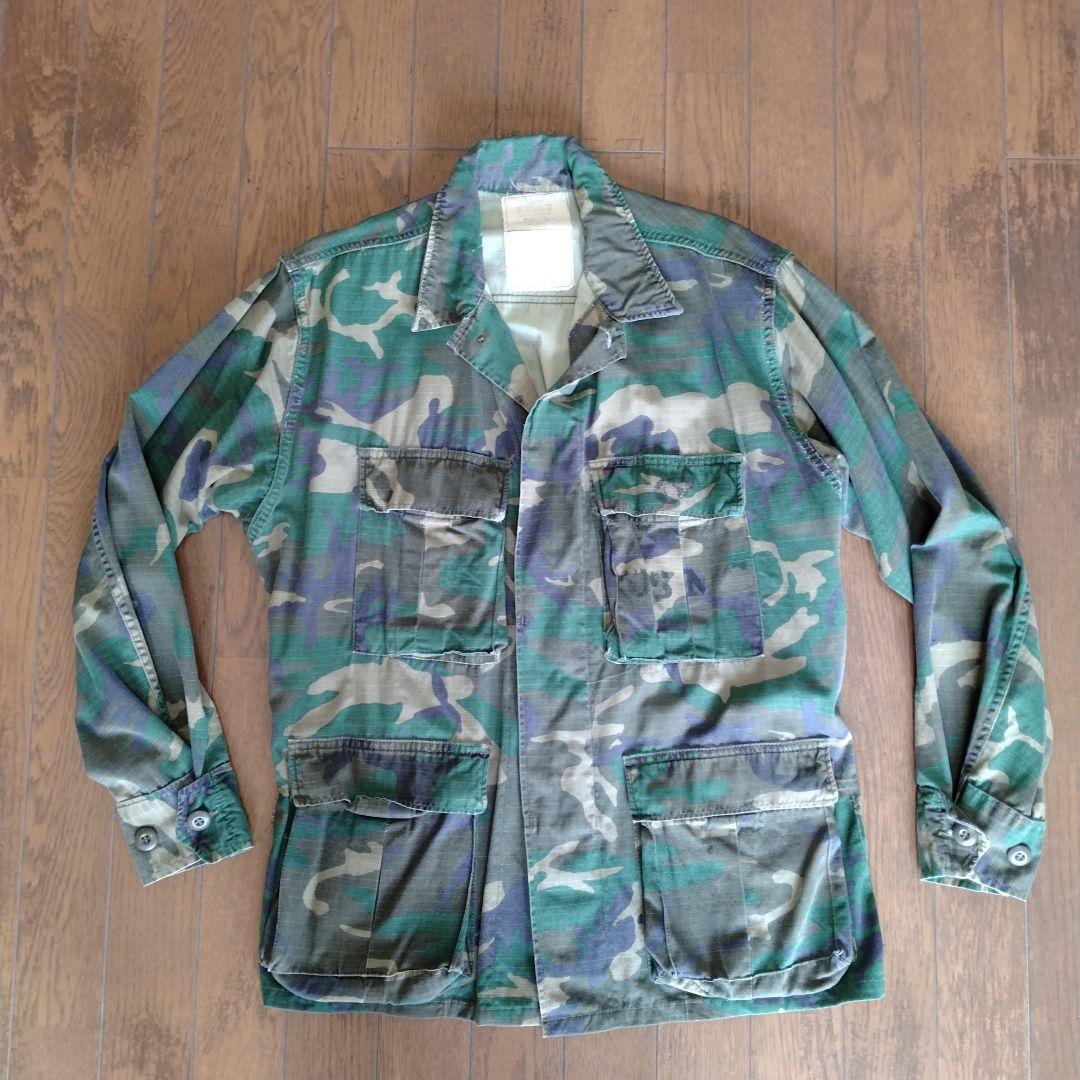 80s古着 迷彩ミリタリー軍物 LC-1ジャケットS USMC リップストップ