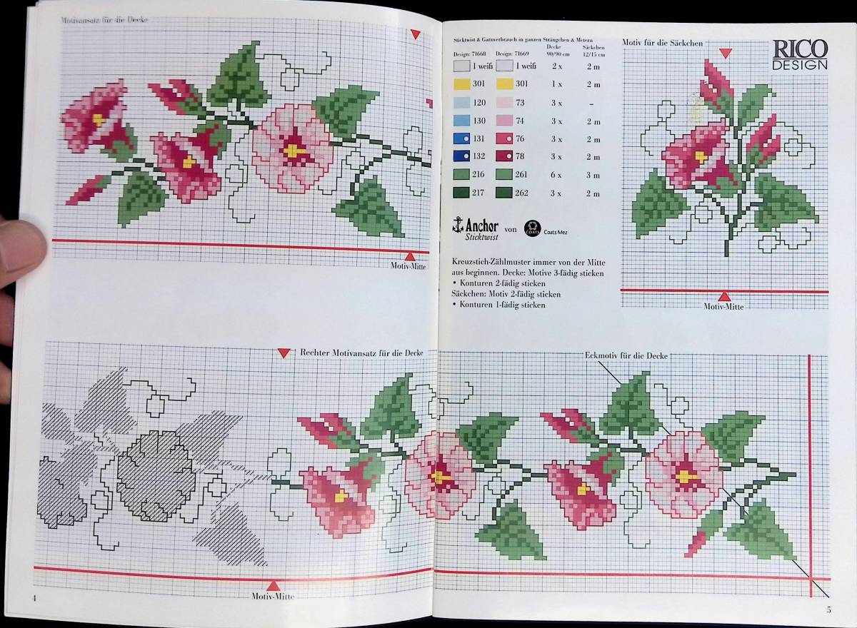 ドイツ語書籍　手芸　Der Festlich gedecgte Tisch テーブルクロス　刺しゅう　RICO DESIGN YA230720M1_画像3