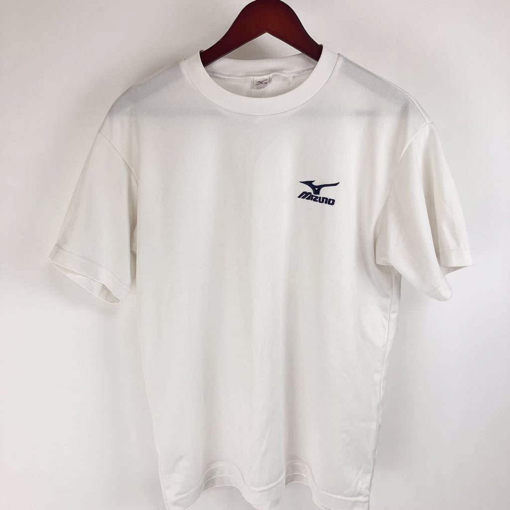 大きいサイズ MIZUNO ミズノ 半袖 Tシャツ メンズ 白 ホワイト カジュアル スポーツ トレーニング ウェア シンプル ワンポイント ロゴ 速乾
