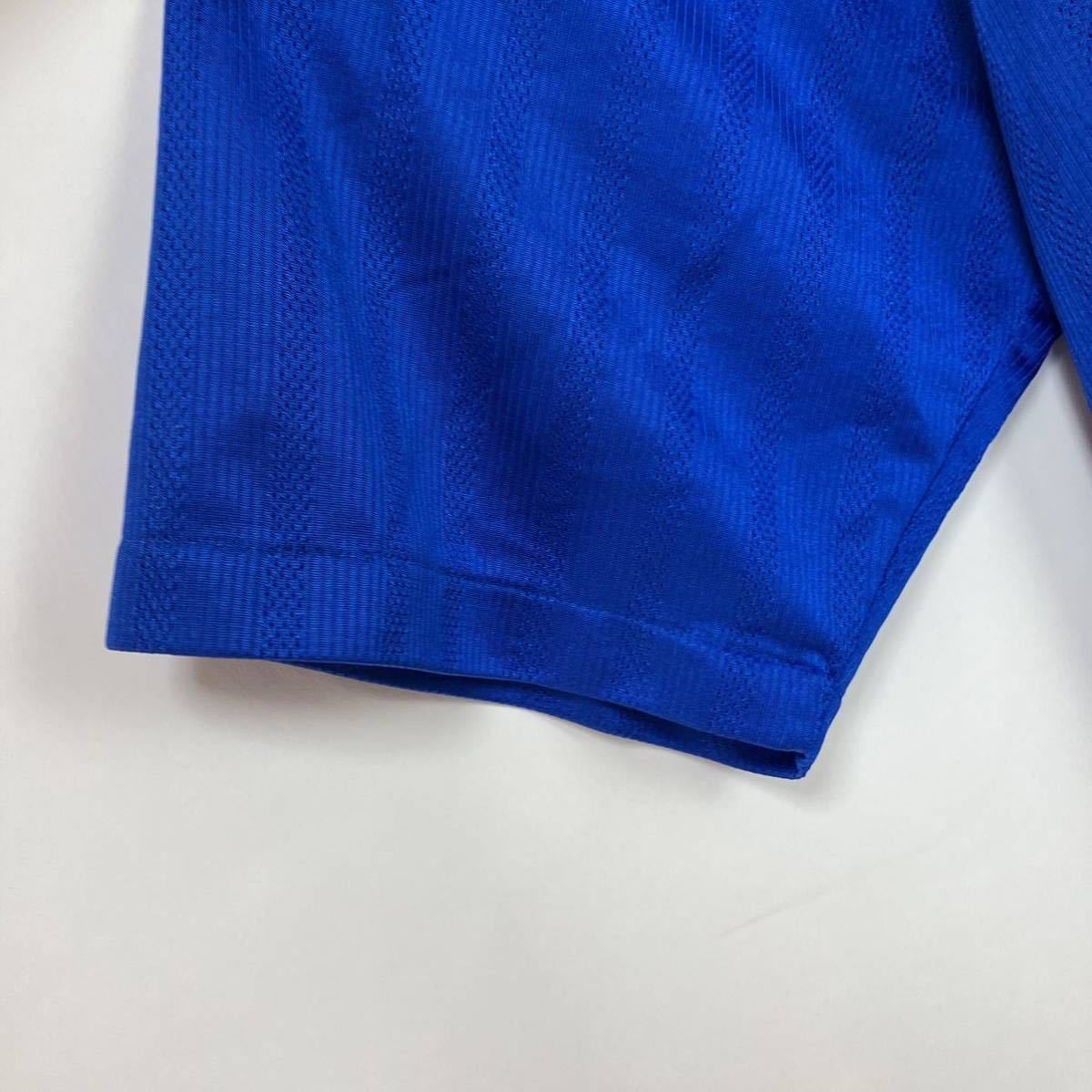 asics アシックス 大きいサイズ メンズ スポーツシャツ スポーツTシャツ サッカーシャツ ユニフォーム XLサイズ ポリエステル製 ブルー