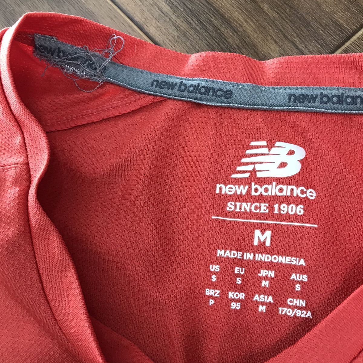 new balance ニューバランス 半袖 Tシャツ メンズ M オレンジ カジュアル スポーツ トレーニング ウェア シンプル ロゴ プリント ドライ