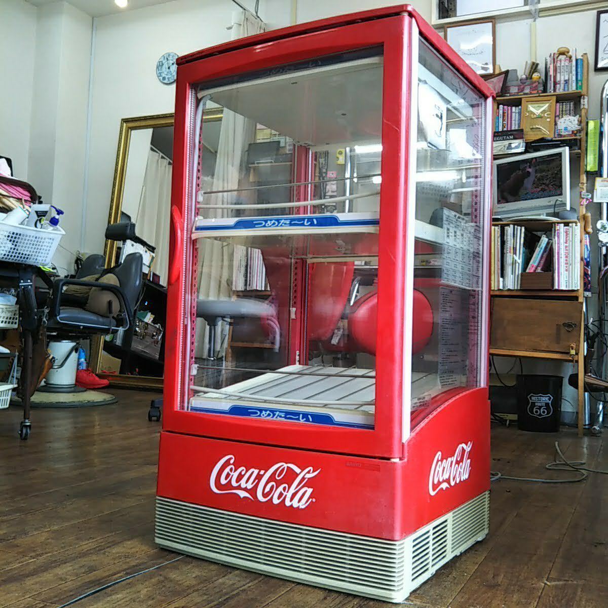 Coca-Cola 冷蔵ショーケース 約46×46×88 冷蔵庫 コカ・コーラ 天板赤_画像1