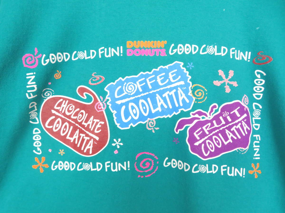 90s ダンキンドーナツ ★ フルーツボディー シングルステッチ Tシャツ ★ DUNKIN' DONUTS USA ヴィンテージ 古着 レディース 企業ロゴ_画像3