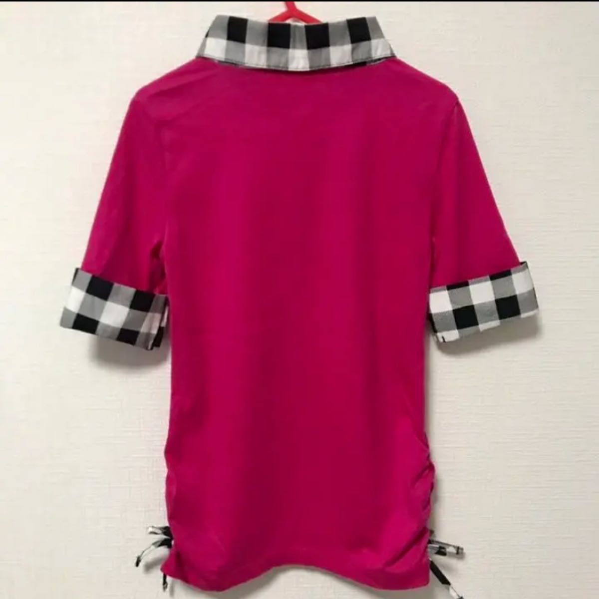BHPC キッズ　女の子　ガールズ　ポロシャツ　トップス　120サイズ　半袖　ローズピンク　チュニック 刺繍ロゴ　Sサイズ