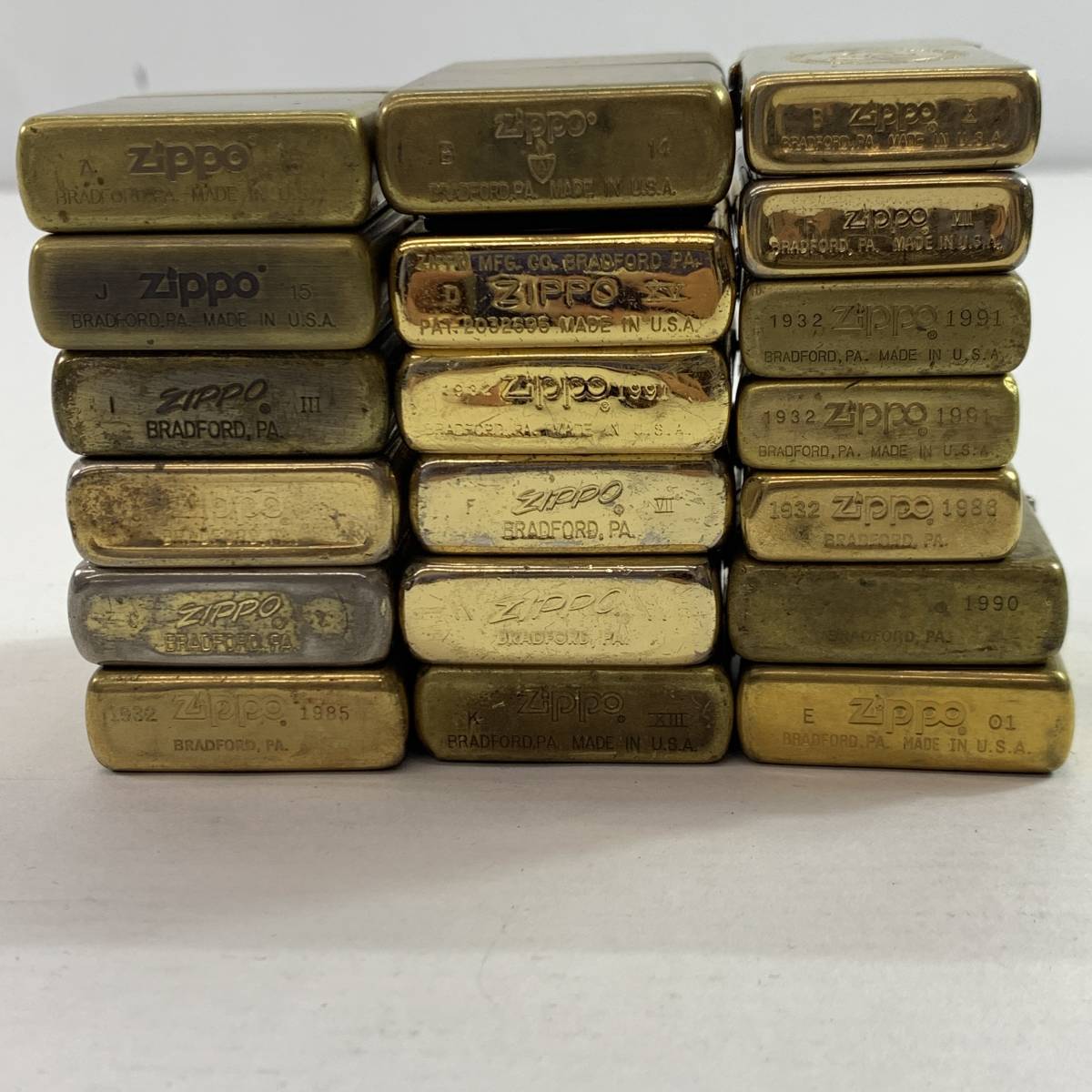 17859)▽【1円スタート】ZIPPO ジッポ 19個セット Gold vintage 金