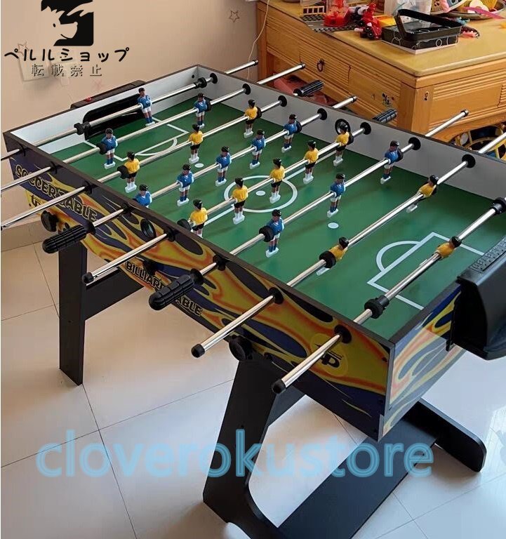 5in1 家庭用 マルチゲームテーブル テーブルサッカー ビリヤード台 卓球 ボーリング カーリングボール 折りたたみ式_画像2