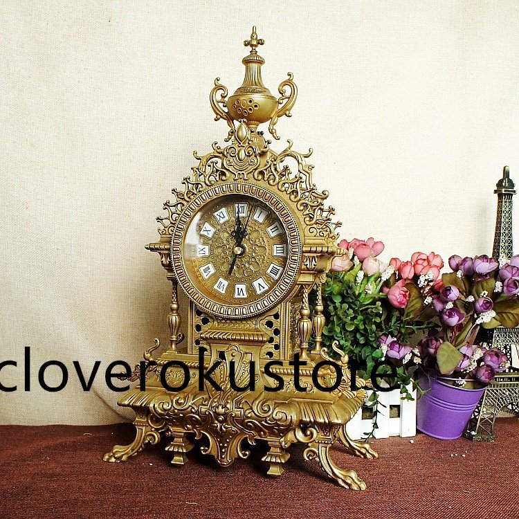 【高品質】★超美品★高品質ヨーロッパ式 金属製・レトロ・希少 高級機 洋風置時計 アンティーク 北欧 おしゃれ