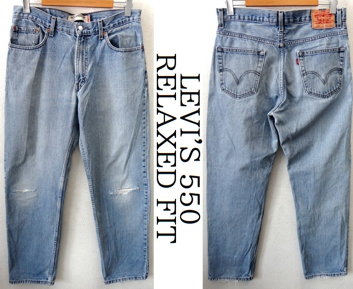 00's ヴィンテージ/LEVI'S:リーバイス/550-4891/RELAXED FIT/550 ワイド フィット バギー デニム/W34/インディゴ_画像1