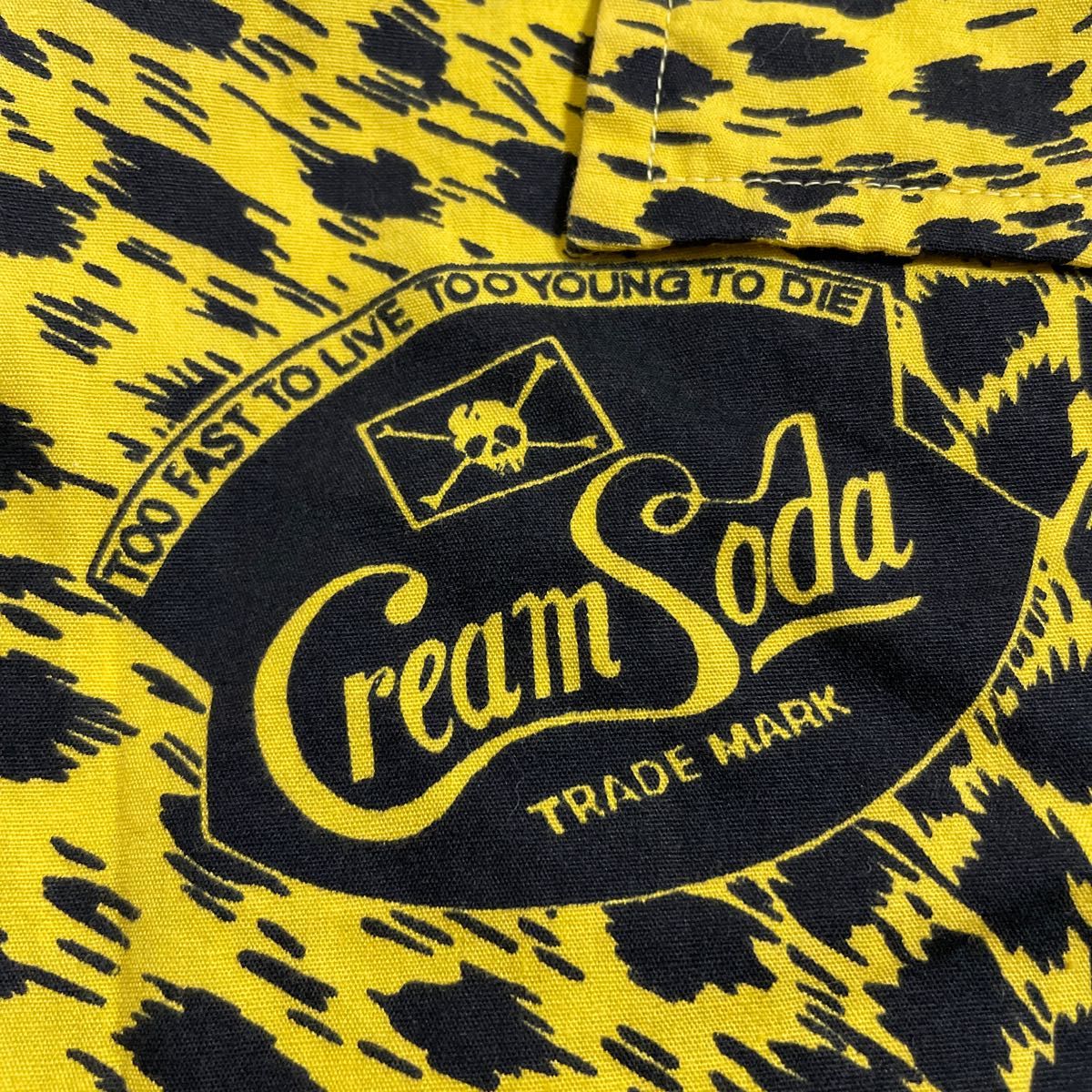 80s 90s『CREAM SODA』クリームソーダ　金タグ　オープンカラーシャツ　総柄　ヒョウ柄　豹柄　レオパード柄