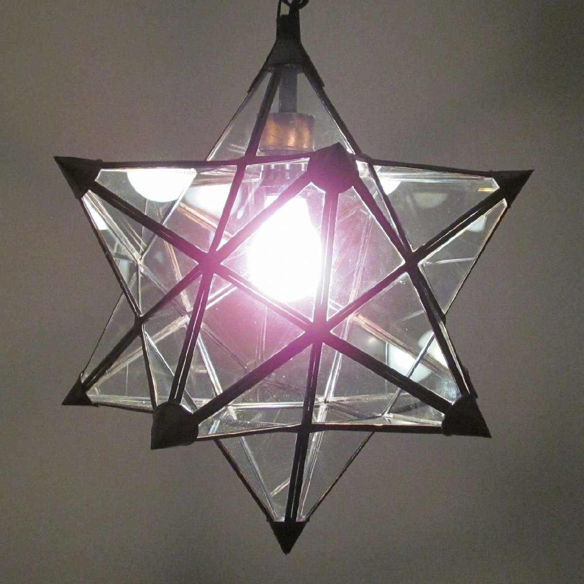 スターランプ ガラスペンダントランプ 星形 星型ランプ クリア ライト 天井照明 アメリカン 50'S 60'S YSA-110739_画像4