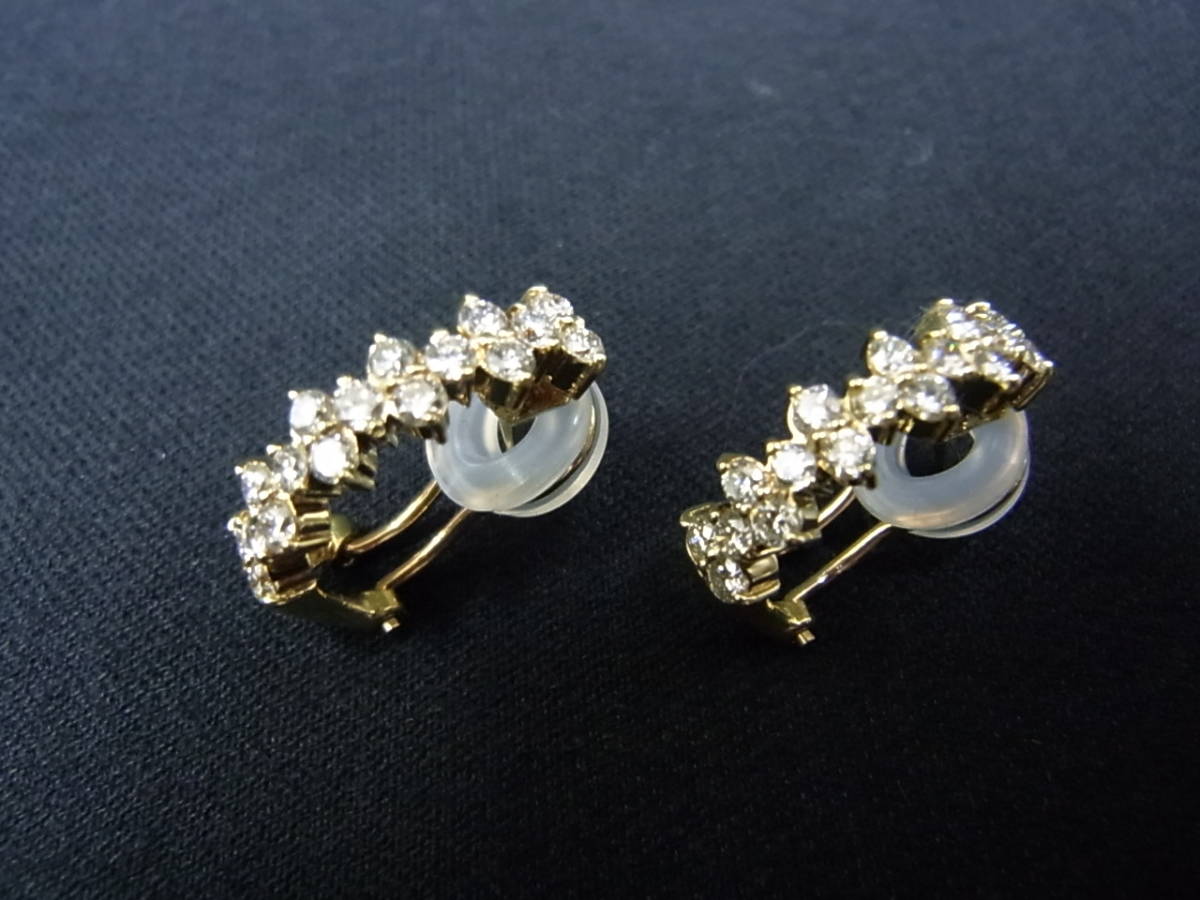 3年保証』 K18 ダイヤモンド ピアス イヤリング兼用 USED 0.5ｃｔ×2P