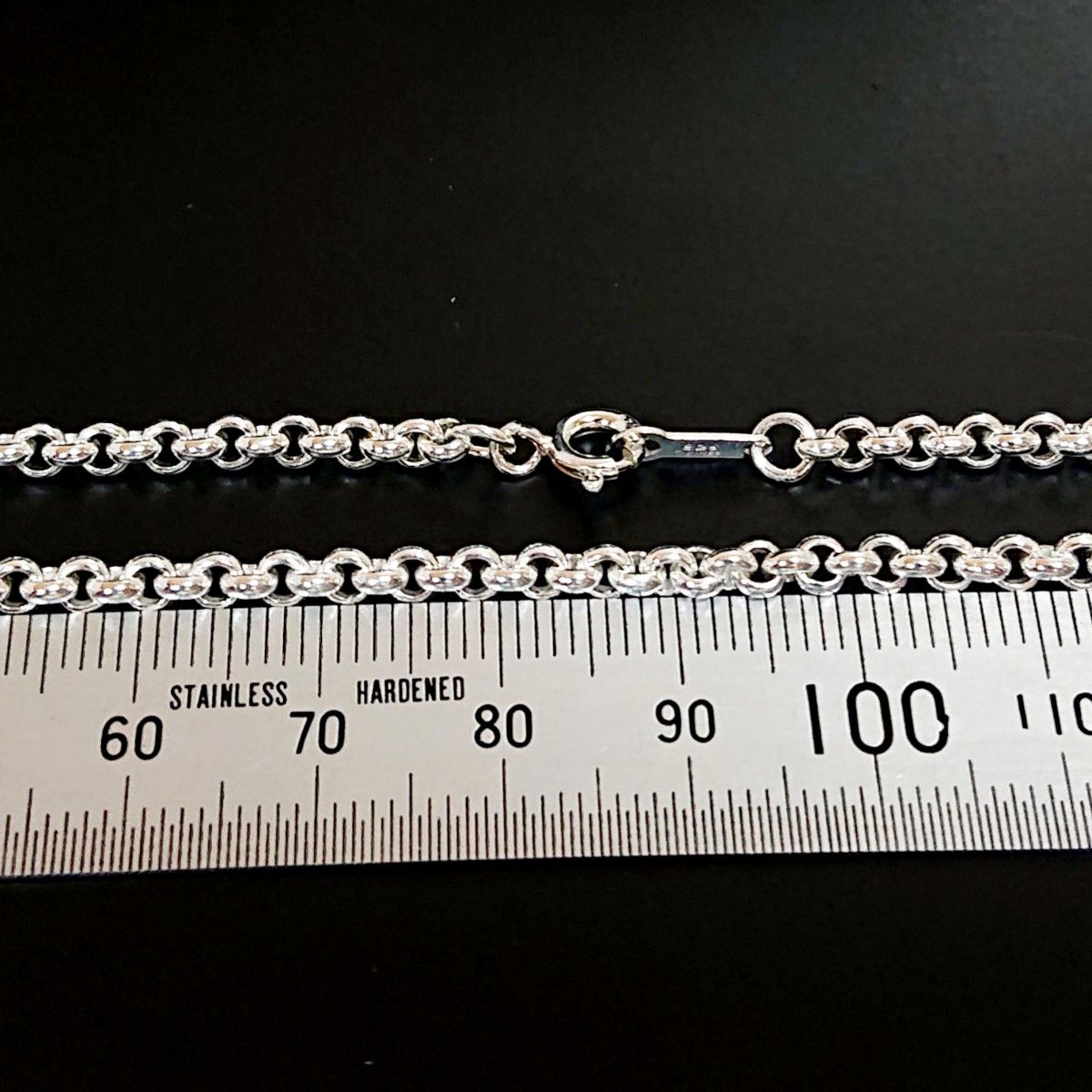 3175 SILVER925 甲丸アズキネックレスチェーン50cm/3.2mm シルバー925 13-50 ボール リング 細