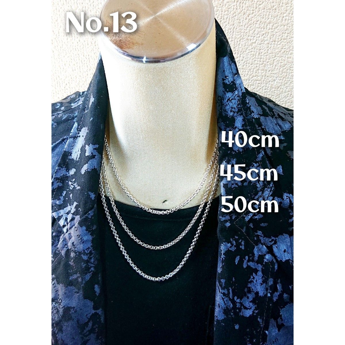 3175 SILVER925 甲丸アズキネックレスチェーン50cm/3.2mm シルバー925 13-50 ボール リング 細