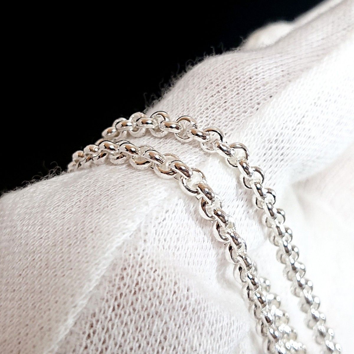 3175 SILVER925 甲丸アズキネックレスチェーン50cm/3.2mm シルバー925 13-50 ボール リング 細