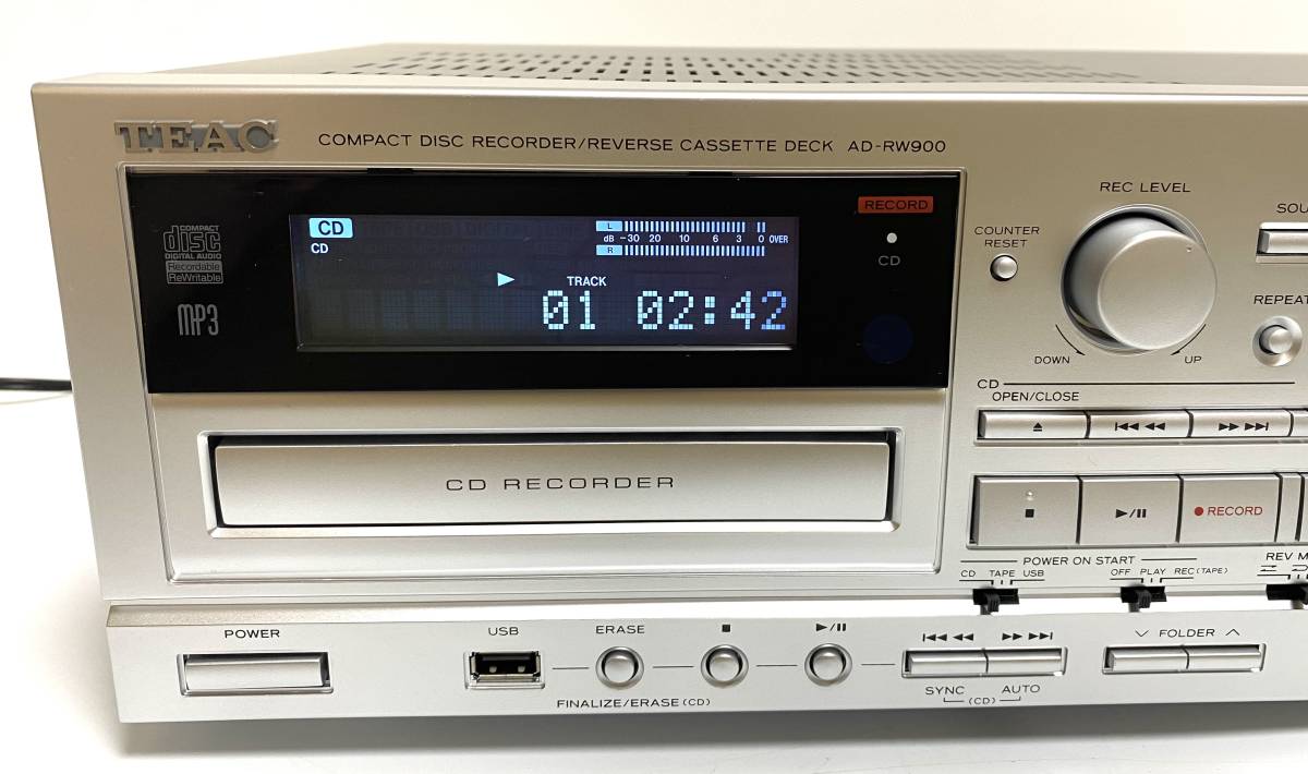 ☆美品/ジャンク☆ TEAC ティアック AD-RW900 シルバー CD ☆美品/ジャンク☆ TEAC ティアック AD-RW900 シルバー CD