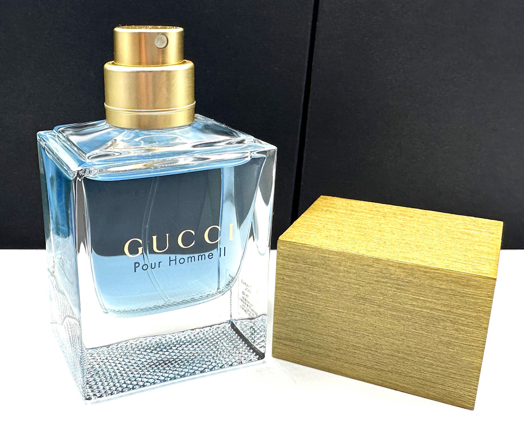* Gucci perfume *GUCCI POUR HOMME II EDT.1.7FL.OZ. 50ml * breaking the seal exhibition USED/ remainder amount approximately 99% * approximately 49.5ml/ ground under cold . warehouse storage / box less * records out of production * hard-to-find goods 