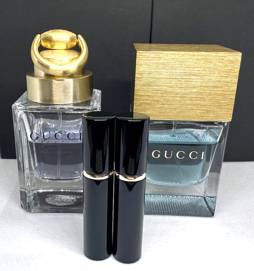 ★グッチ香水・★特選2種・GUCCI MADE TO MEASURE EDT.★3.5ml & POUR HOMME II EDT.★3.5ml SPRAY(画像前方の小(黒)スプレー2本のみ出品)の画像3