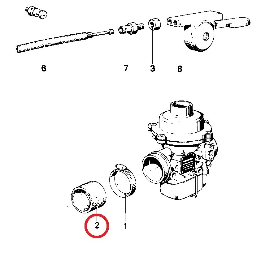 BMW　キャブレター ラバースリーブ　インシュレーター　Bing 32mm 用　R100RS　R100RT　R100　R80　R65　R45　R80/7　R90/6_画像3