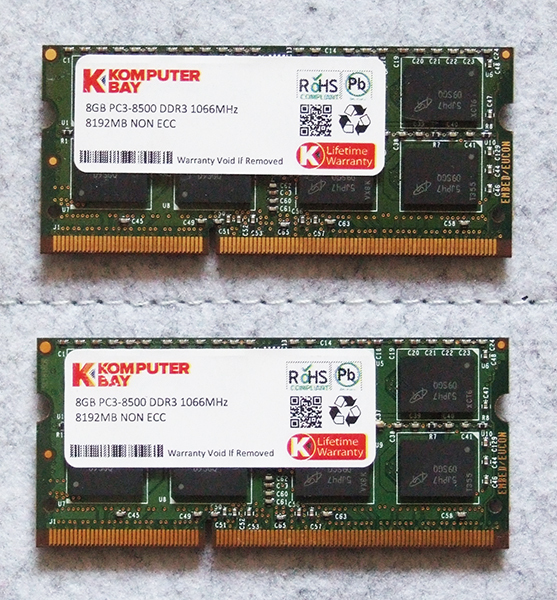 Komputerbay　8GB 204-pin PC3-8500 DDR3 1066Mhz　2枚_画像1