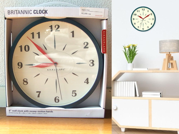 新品☆フェリシモ取扱い☆kikkerland掛時計Britannic Clock　ブリタニックロック可愛いアンティーク時計レトロ電池アナログusaグリーン北欧_画像1