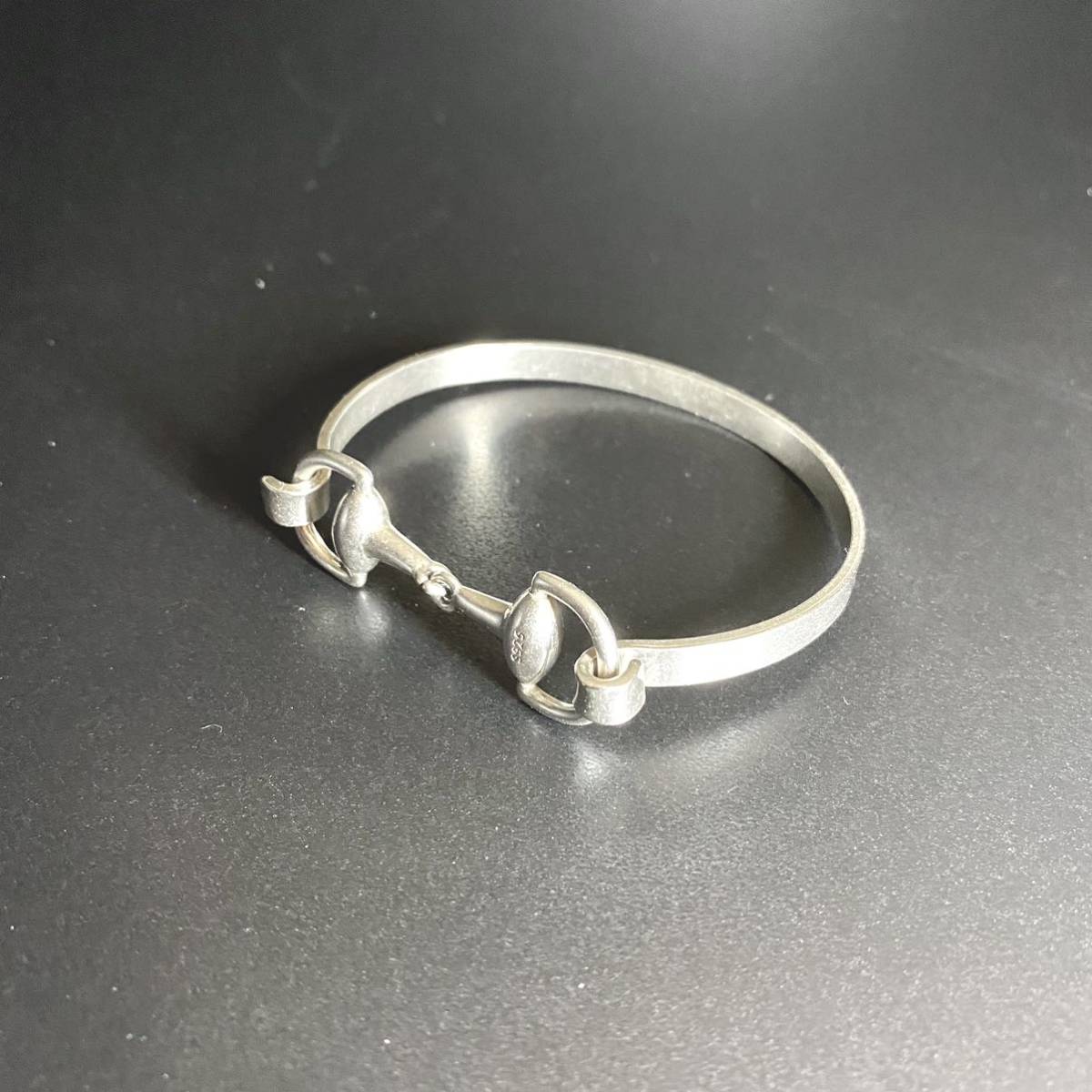 1円スタート】ホースビットシルバーブレスレット silver925 メンズ