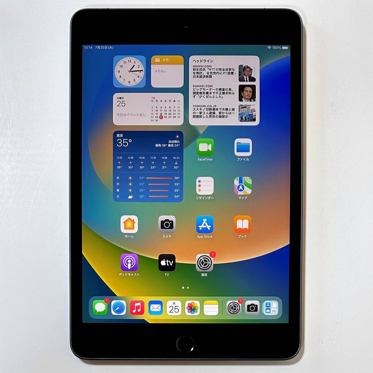 Apple SIMフリーiPad mini (第5世代) スペースグレイ64GB MUX52J/A Wi