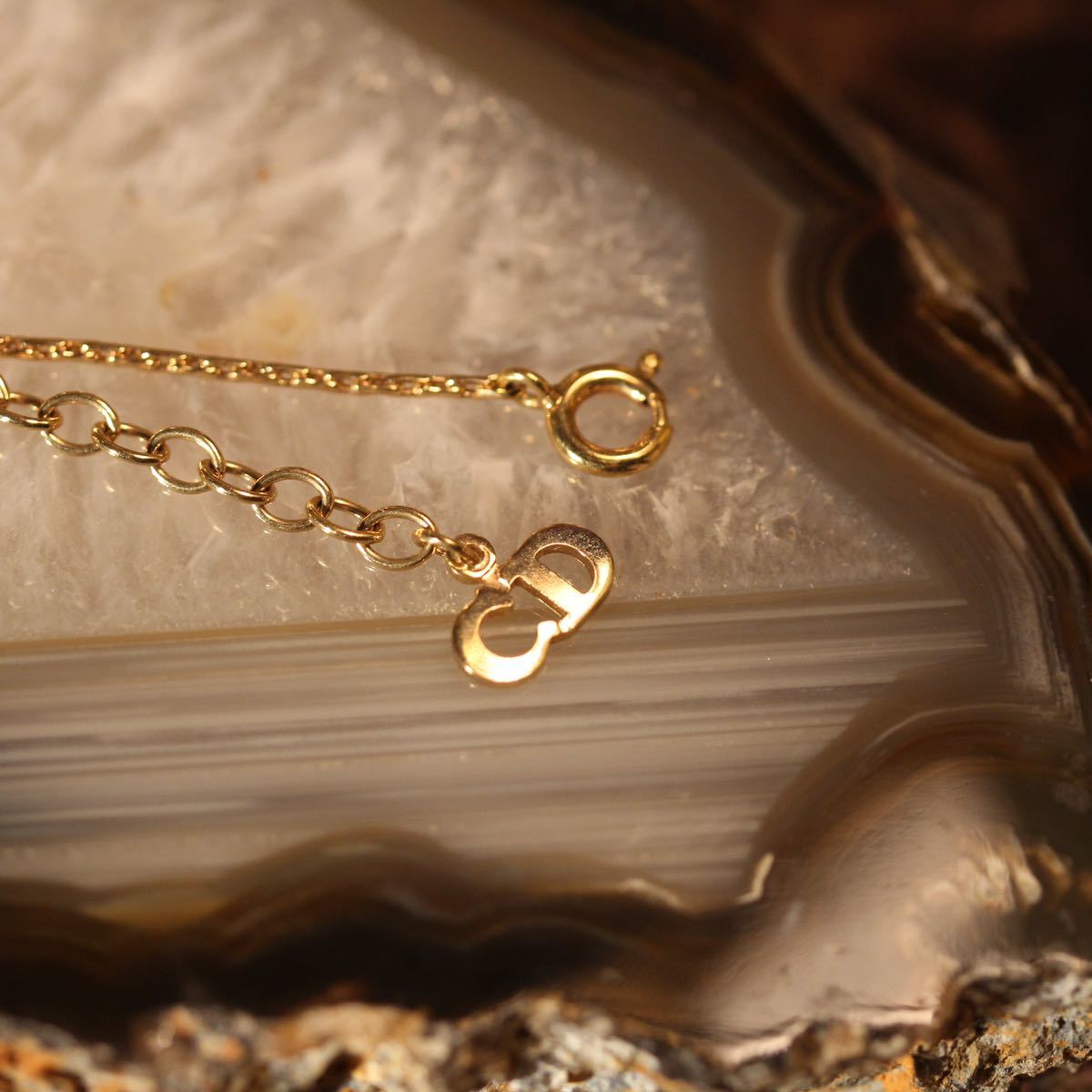 Christian Dior CLEAR STONE HEART LOGO CHAIN NECKLACE/クリスチャンディオールクリアストーンハートロゴチェーンネックレス_画像5