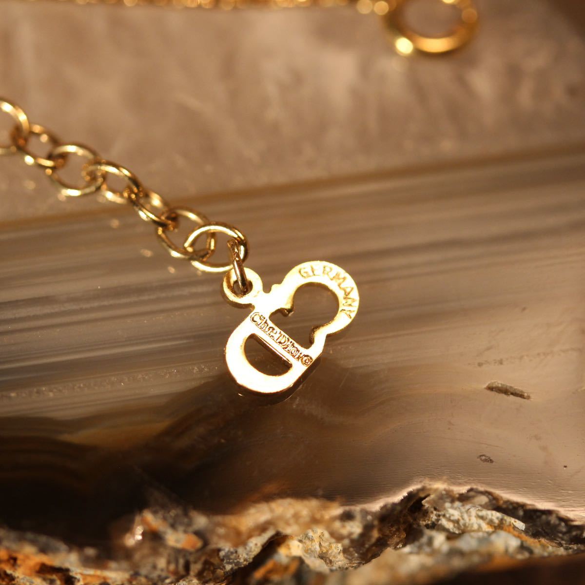 Christian Dior CLEAR STONE HEART LOGO CHAIN NECKLACE/クリスチャンディオールクリアストーンハートロゴチェーンネックレス_画像6