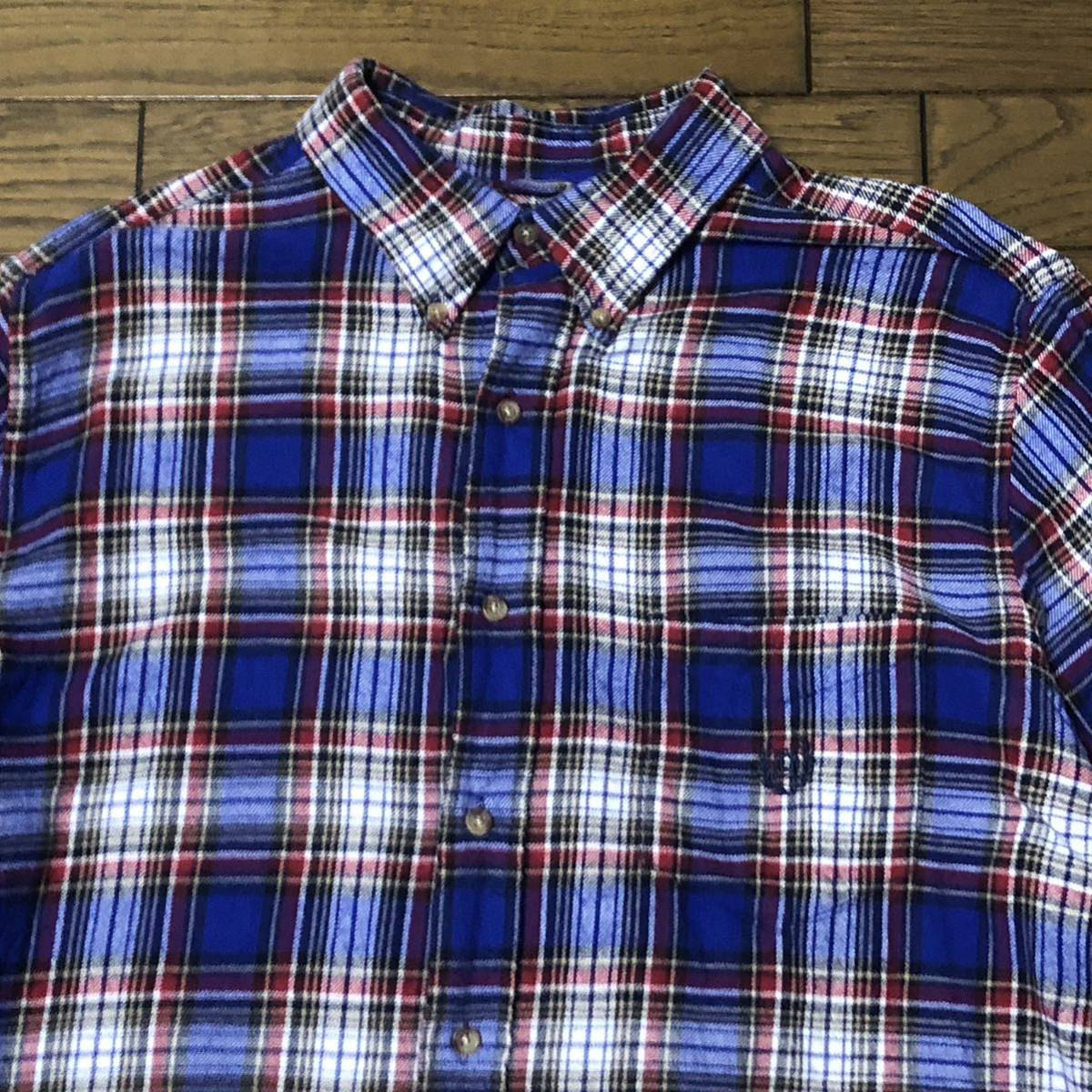 CHAPS RALPH LAUREN 長袖シャツ 青赤チェック柄 メンズLサイズ CHAPS RALPH LAUREN 長袖シャツ 青赤チェック柄 メンズLサイズ