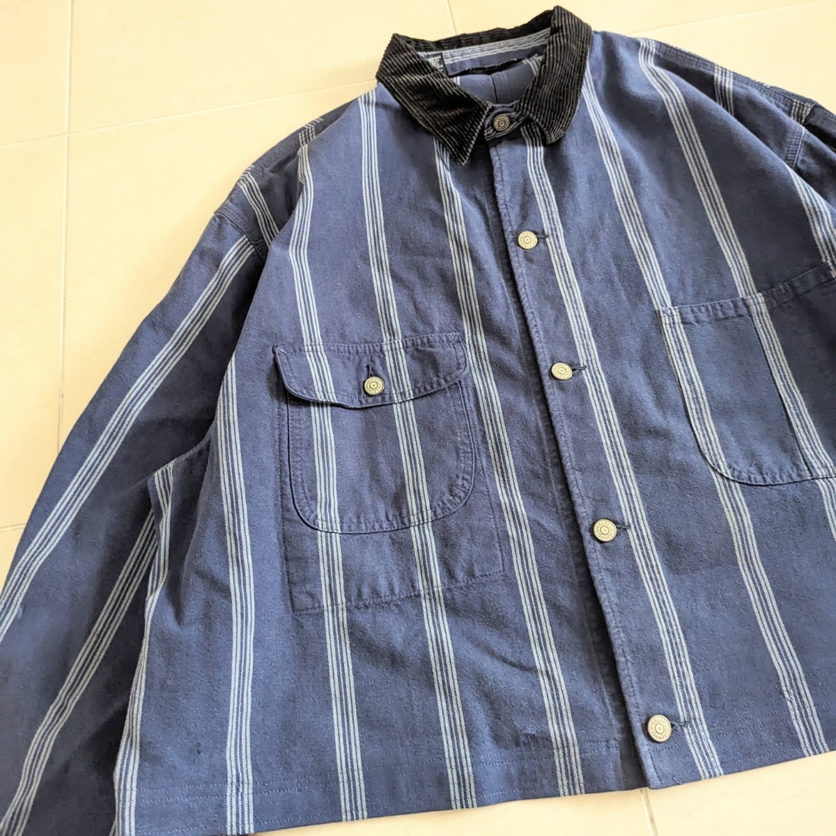 90s USA製 Ralph Lauren ラルフローレン ストライプ カバーオール