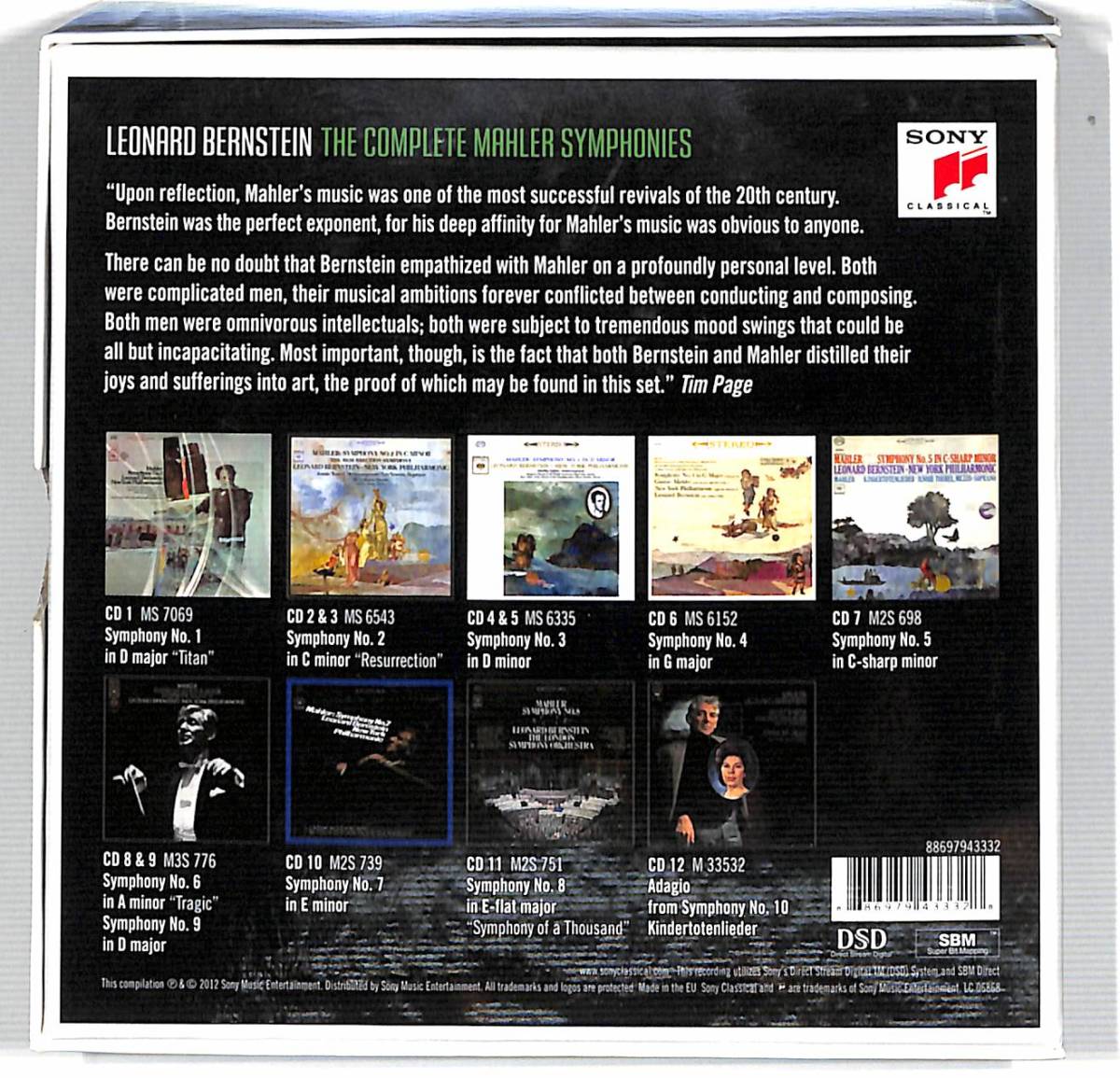 iw0447/12CD BOX/紙ジャケ/レナード・バーンスタイン/The Complete Mahler Symphonies_画像2