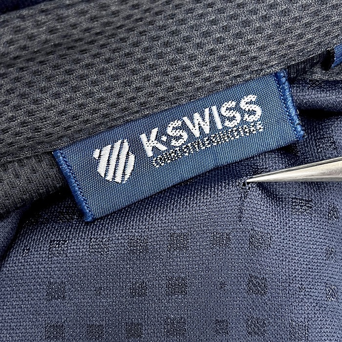  кейс стул K-Swiss рубашка-поло короткий рукав кнопка .oun квадратное. точка рисунок Logo принт спорт поли 100% M темно-синий темно-синий мужской 