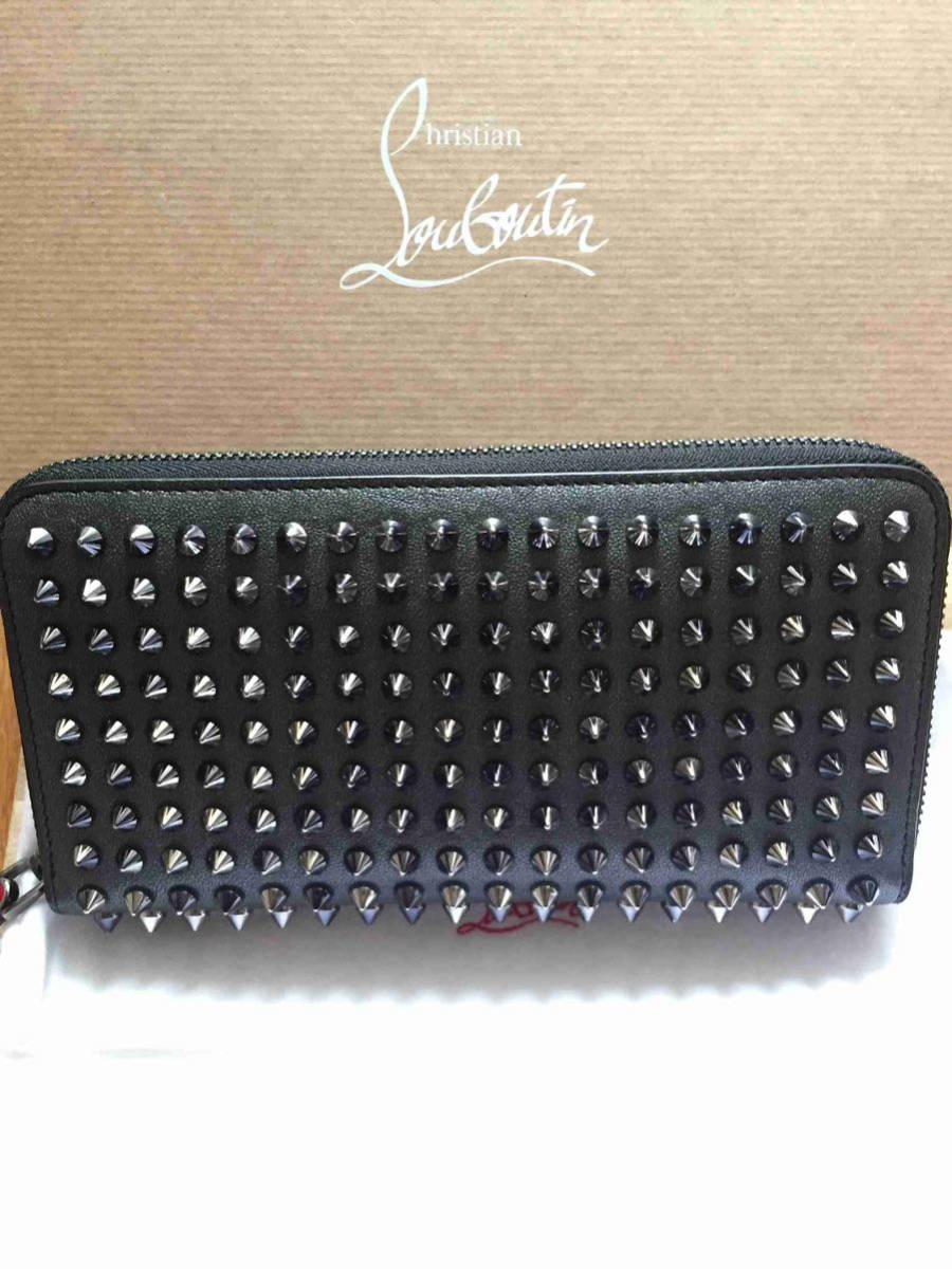 国内正規 Christian Louboutin クリスチャン ルブタン パネトーネ スパイク ラウンドジップ ウォレット 長財布 PANETTONE WALLET