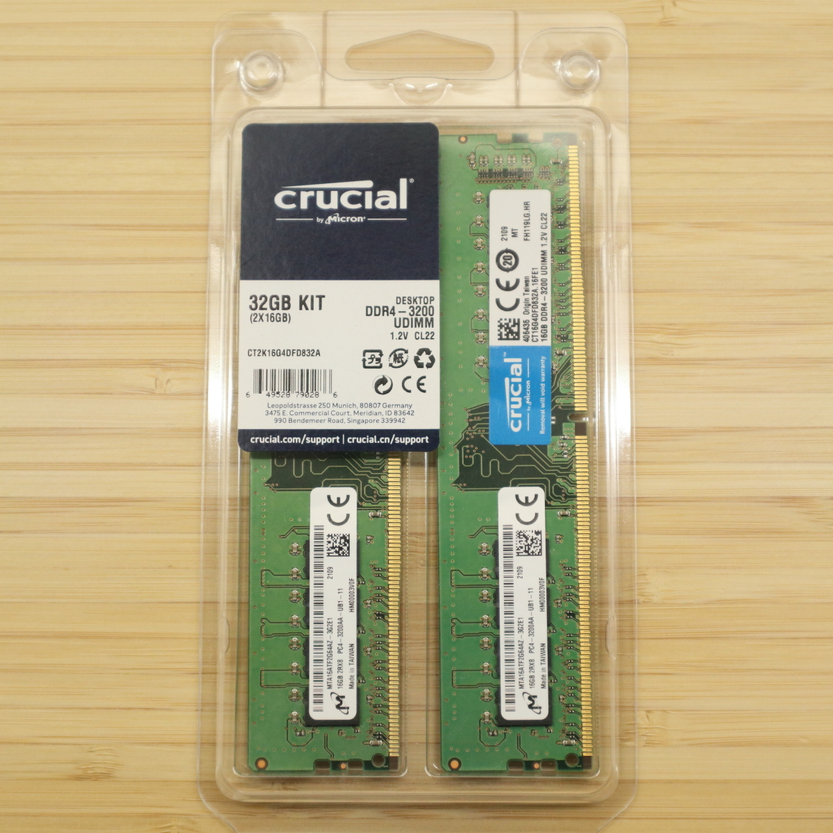 Crucial DDR4-3200 32GB (16GBx2枚) CT2K16G4DFD832A クルーシャル Micron マイクロン ネイティブ  PC4-25600