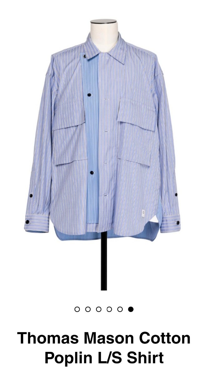 sacai Thomas Mason Cotton Poplin L/S Shirt ストライプ シャツ