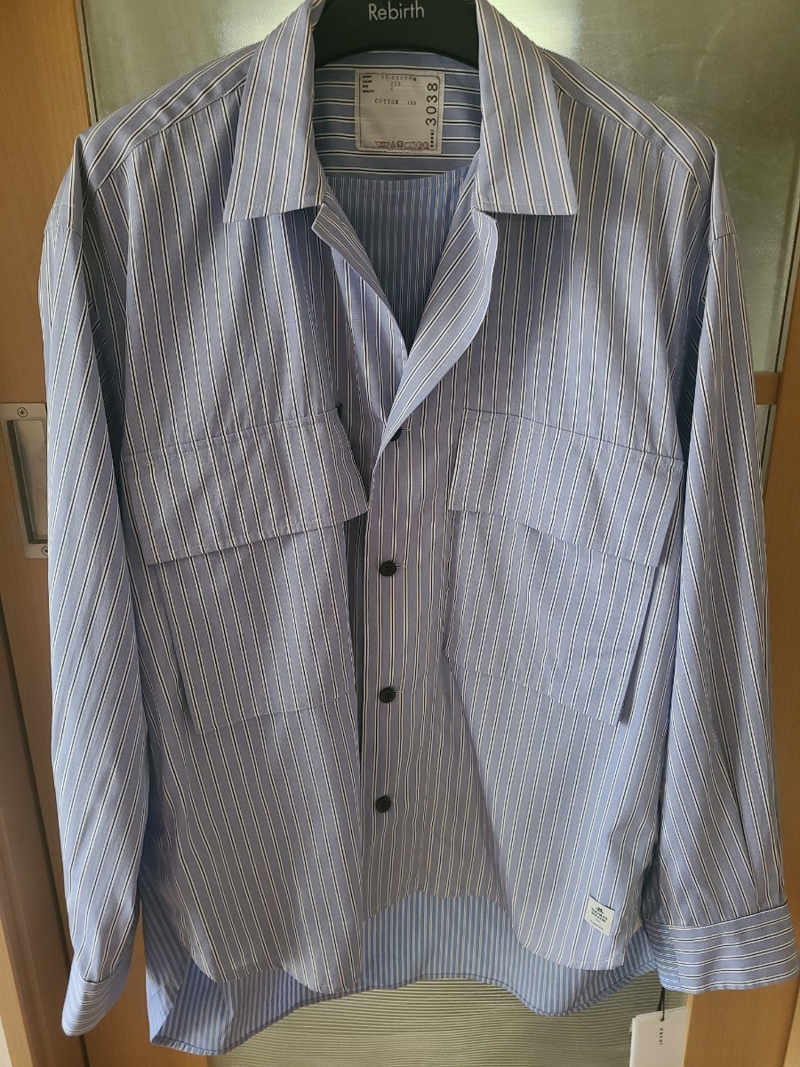 sacai Thomas Mason Cotton Poplin L/S Shirt ストライプ シャツ