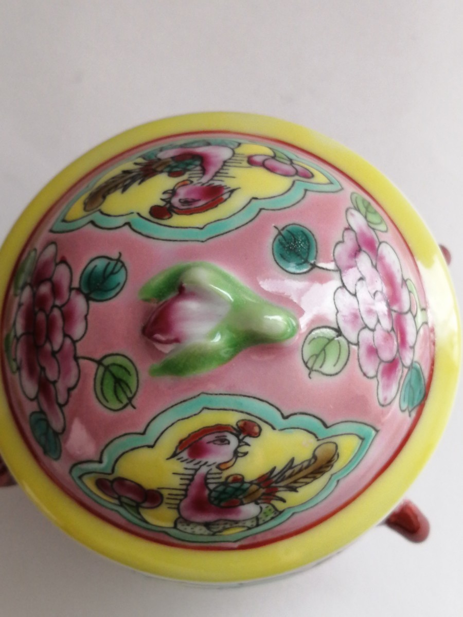 壺茶壺景德鎮製粉彩金魚鳳凰蓋付花器花烏文花瓶中国景德鎮製| JChere