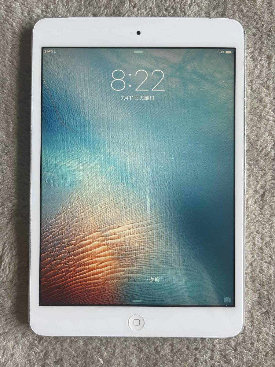 全ての iPad WI-FI+Cell バッテリー８４％ ３２ＧＢ A1455 silver mini