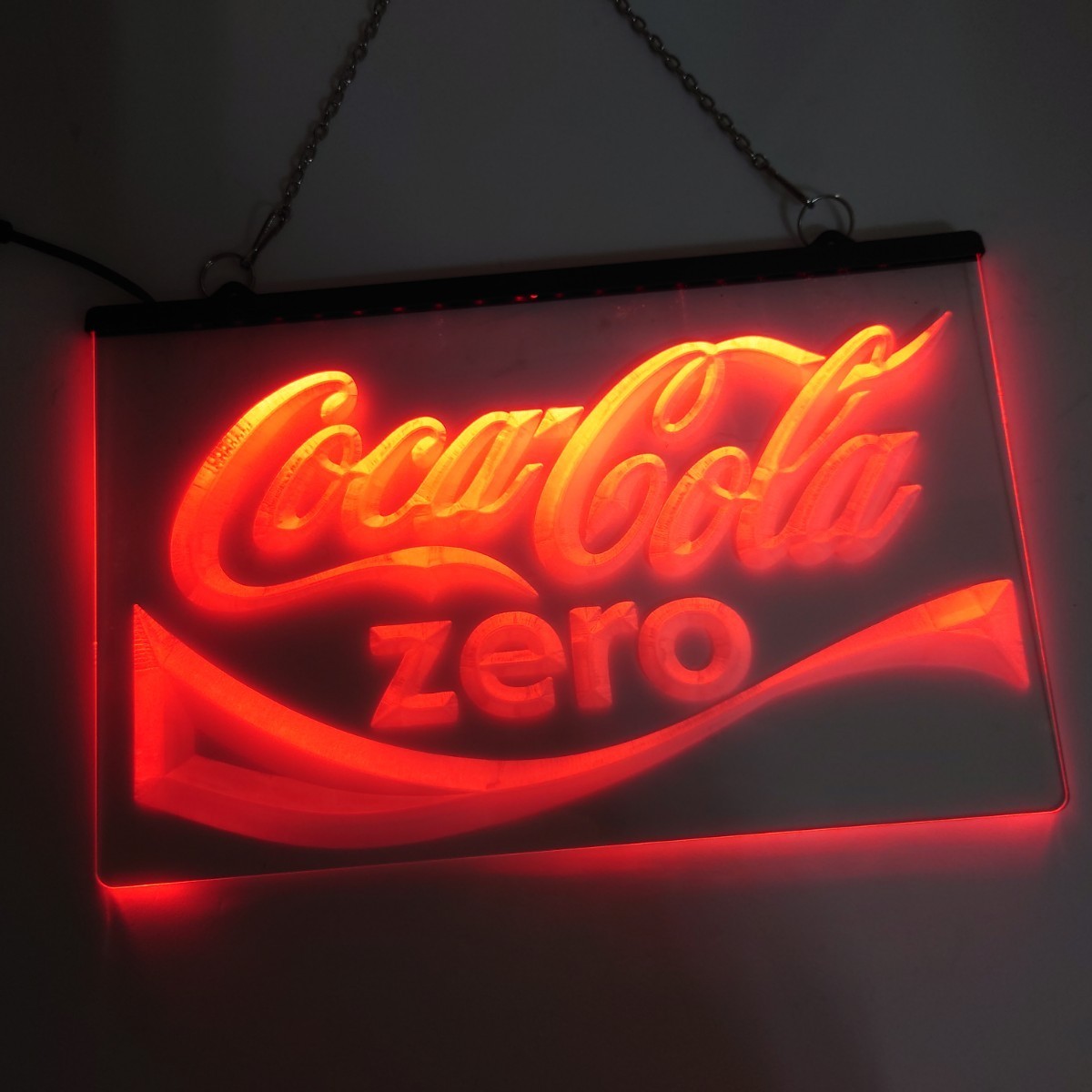 No.NE95R 送料無料 コカ・コーラゼロ LED ネオン 看板 coca-cola ZERO ランプ ライト 照明 インテリア ディスプレイ 雑貨 店舗_画像3