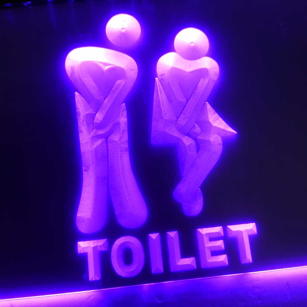 No.NE9V 送料無料 トイレ LED ネオン 看板 トイレット WC ランプ ライト 照明 インテリア ディスプレイ 雑貨_画像5