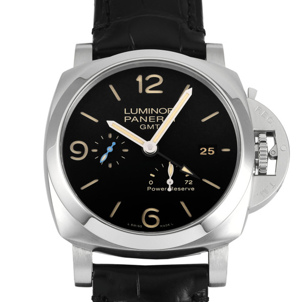 パネライ PANERAI ルミノール1950 3デイズGMT パワーリザーブ アッチャイオ PAM01321 ブラック文字盤 中古 腕時計 メンズ