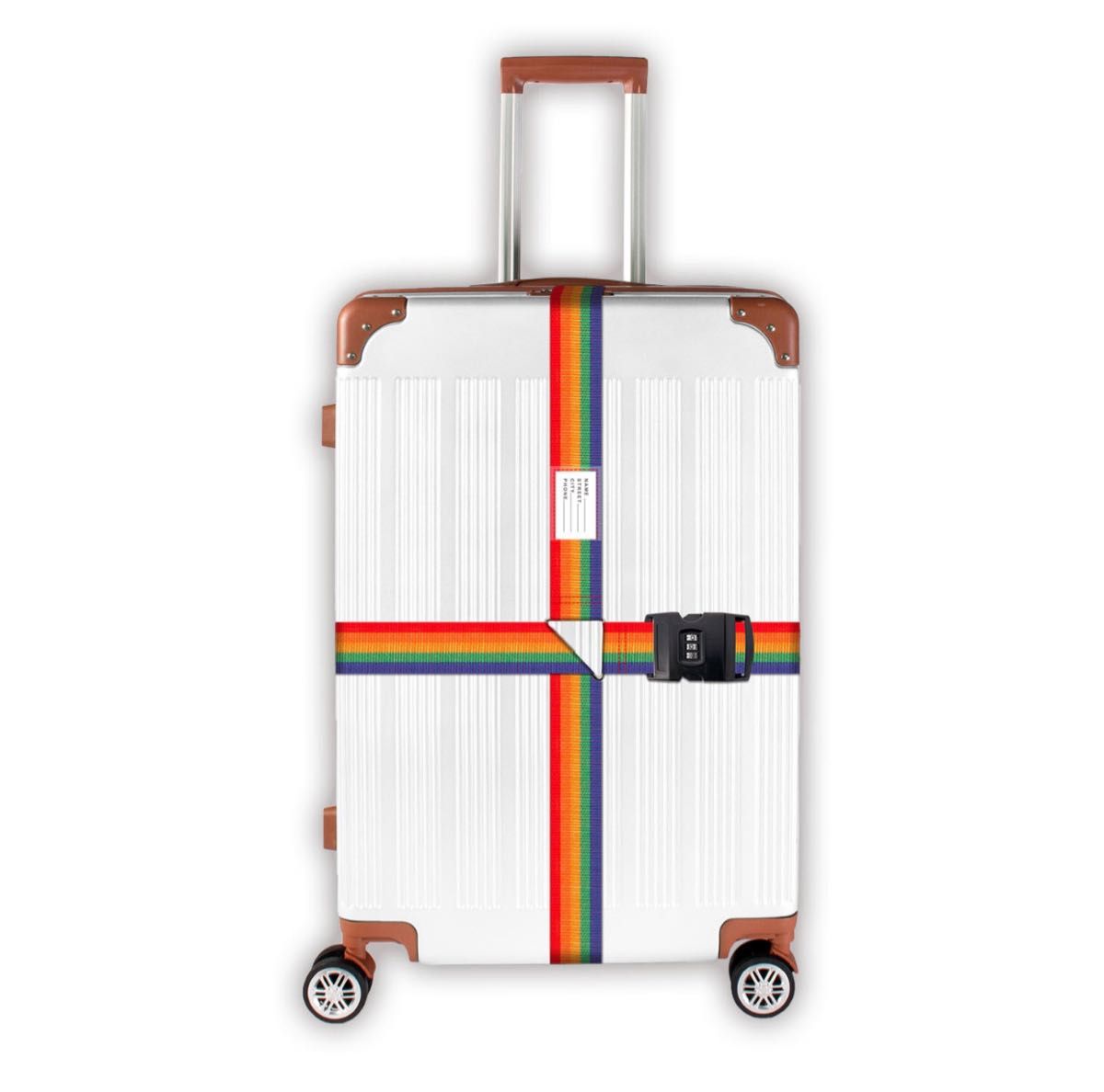 スーツケースベルト　3桁ダイヤルロック付　十字型  キャリーオンベルト