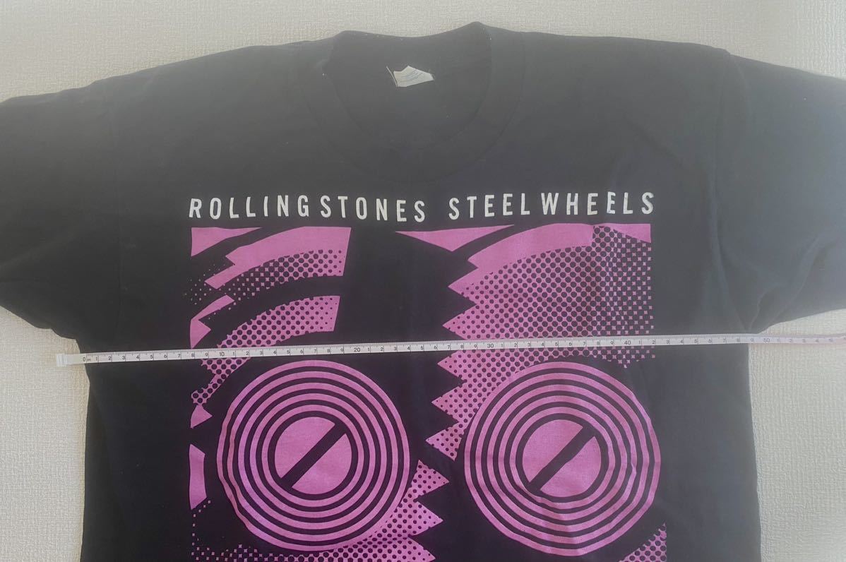 未使用品 1989年 usa製 ROLLING STONES ローリングストーンズ STELL WHEELS THE NORTH AMERICAN  TOUR ビンテージ Tシャツ Lサイズ
