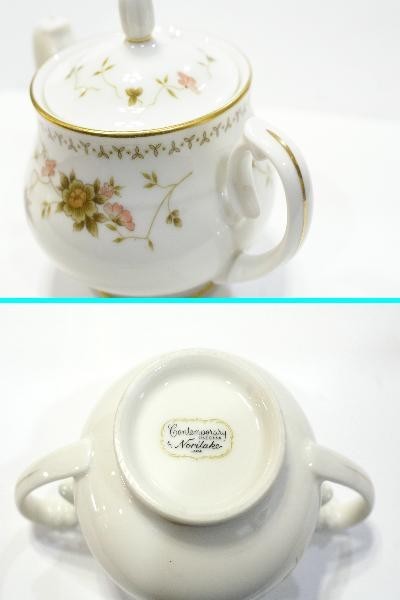 ○美品 ノリタケ Noritake 花柄 金彩 シュガーポット DFR9_画像3