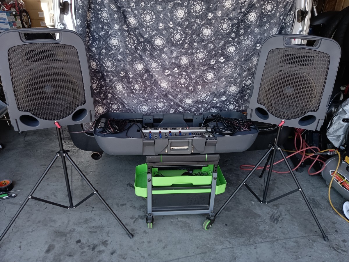 ポータブルPAシステム可搬型一体キャリー野外イベントストリートライブ