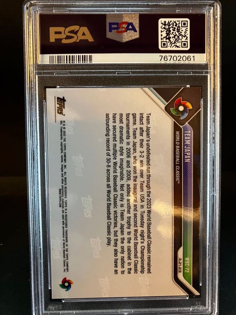 PSA10 WBC 侍ジャパン TOPPS NOW GEM MINT 準決勝 奇跡の逆転 記念