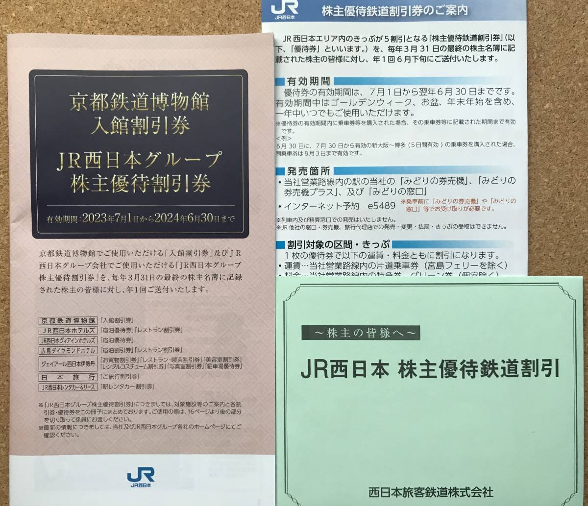 JR西日本株主優待鉄道割引券1枚グループ割引券冊子1 【送料無料