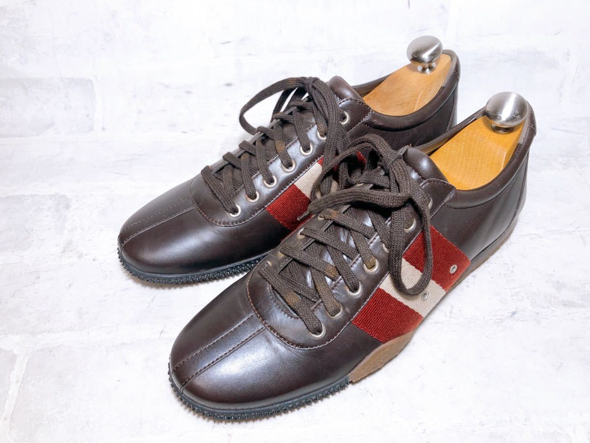 *BALLY* WINTON レザースニーカー 極美品】BALLY バリー 高級 レザースニーカー 本革 レザー 茶 38